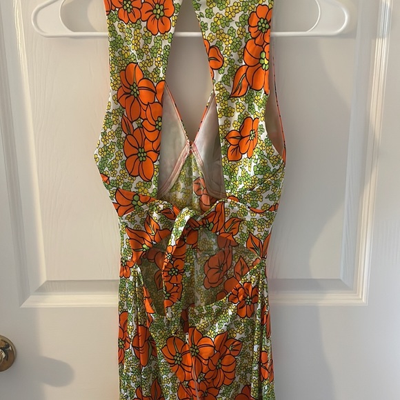 Vintage 70s Open Back Maxi Dress - Picture 3 of 5